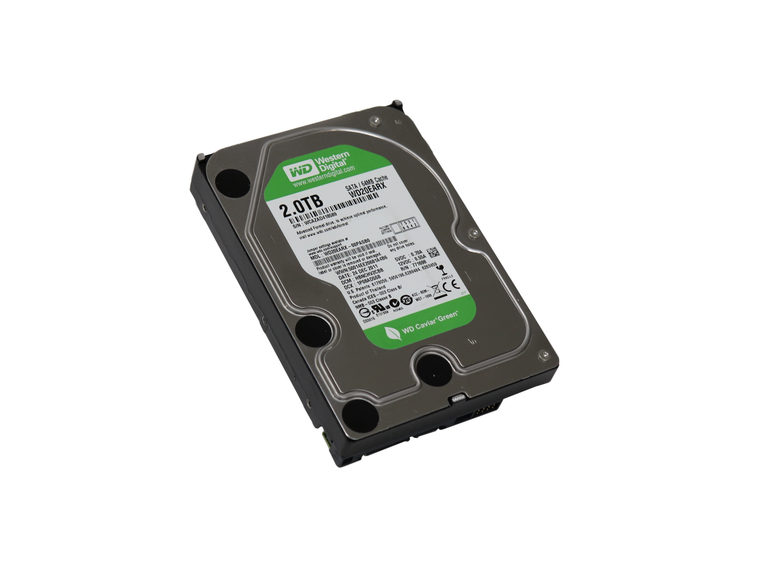 【Western Digital】WD Greenシリーズ WD20EARX/2TB内蔵ハードディスク